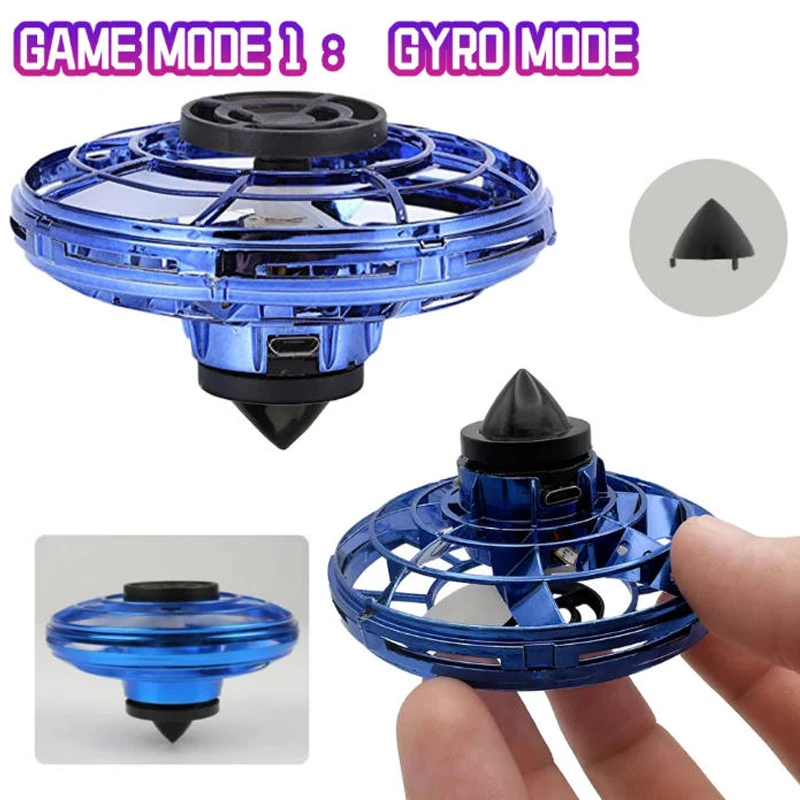 새로운 LED 비행 UFO 회전 장난감, 업그레이드된 비행 헬리콥터 자이로 플라이어볼, 미니 드론 항공기 장난감, 크리스마스 선물 썸네일 5