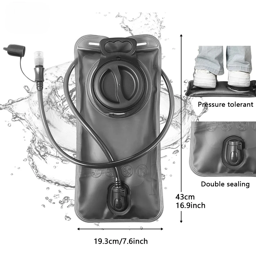 One Click Quick Release Water Bag 2.0L Mountain Backpack Leak Proof Water Bag, Suitable for Camping and Hiking