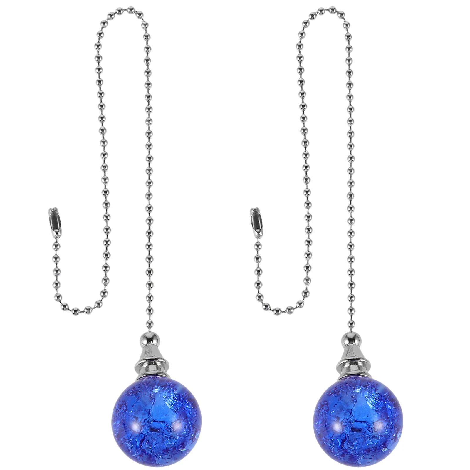 

2Pcs Lighting Beaded Ceiling Fan Pull Chain Extender Crystal Ball Pendant Decorative Fan Chain Lamp Accessories