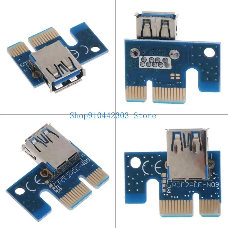 Graphics Extension Pci-e 1X to 16X Riser Adaptor 6Pin Gold Connector for Mining