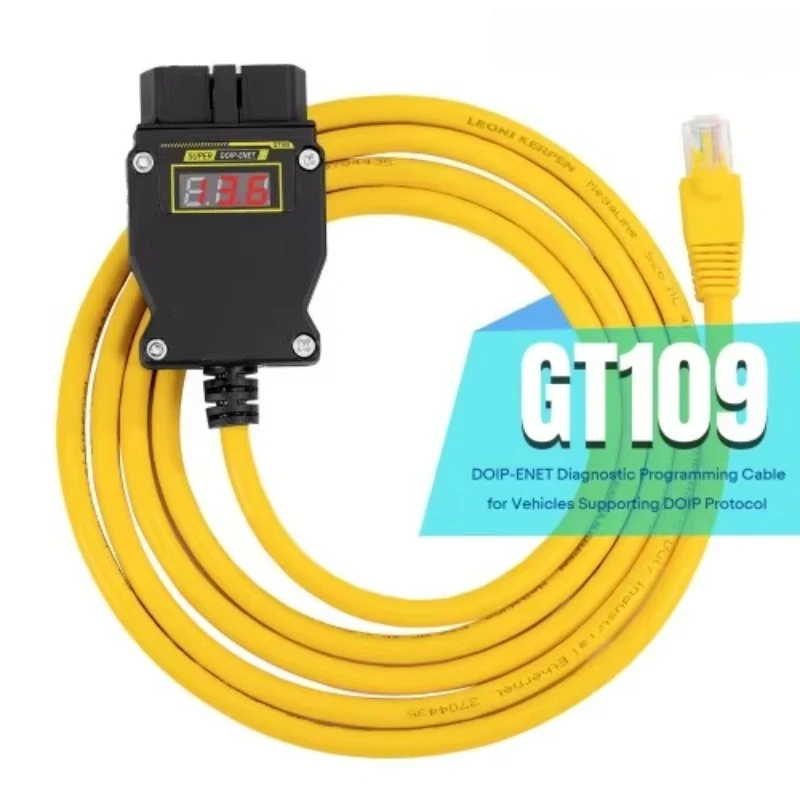 2025 GT109 DOIP ENET with Voltage Display DOIP Diagnostic Programming Coding Adapter for B-MW B-enz V-W Au-di