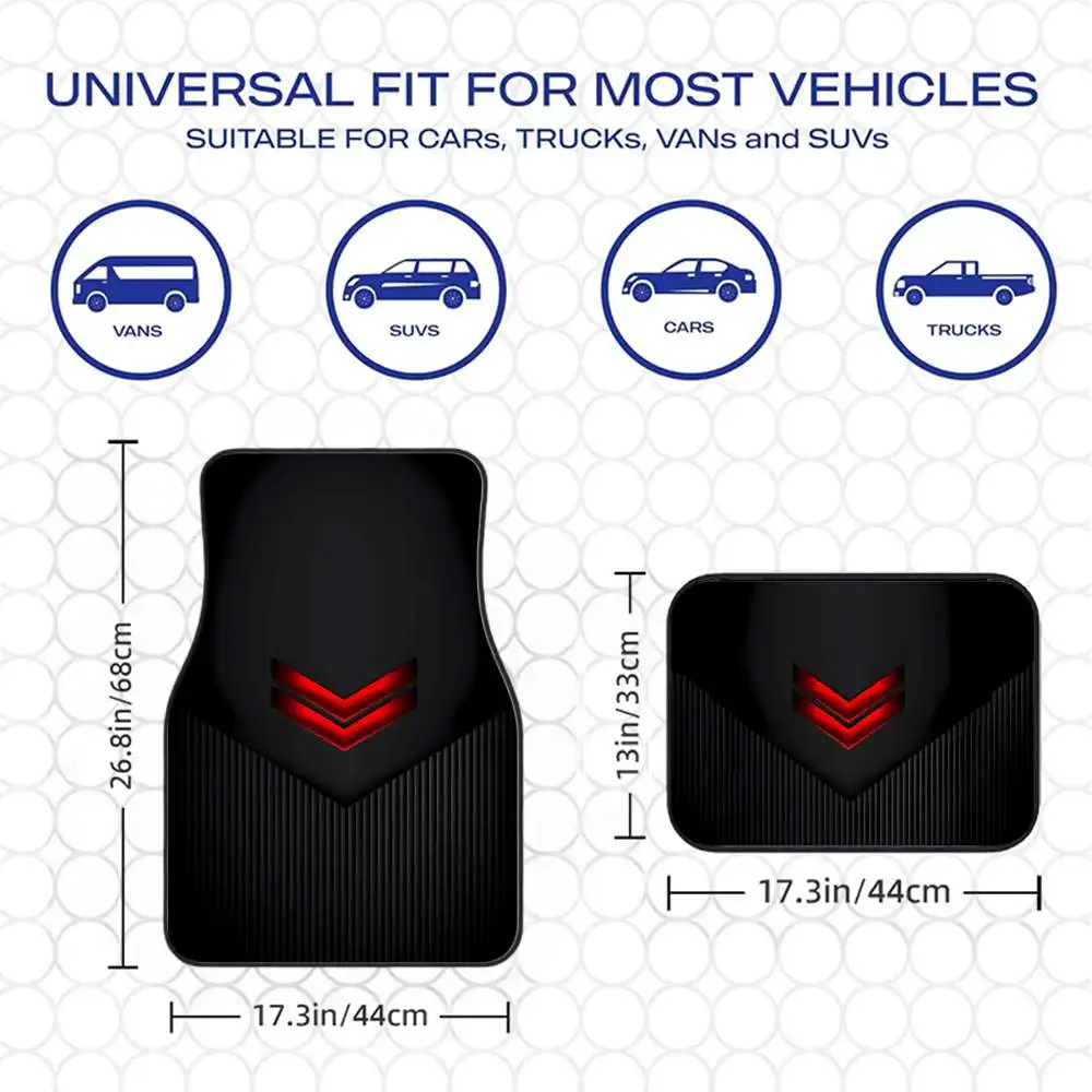 2pcs/4pcs Cool Printed Car Floor Mats | Durable Polyester Floor Liners, Safe And Practical, Ideal Gift Choice, Long-lasting, Uni
