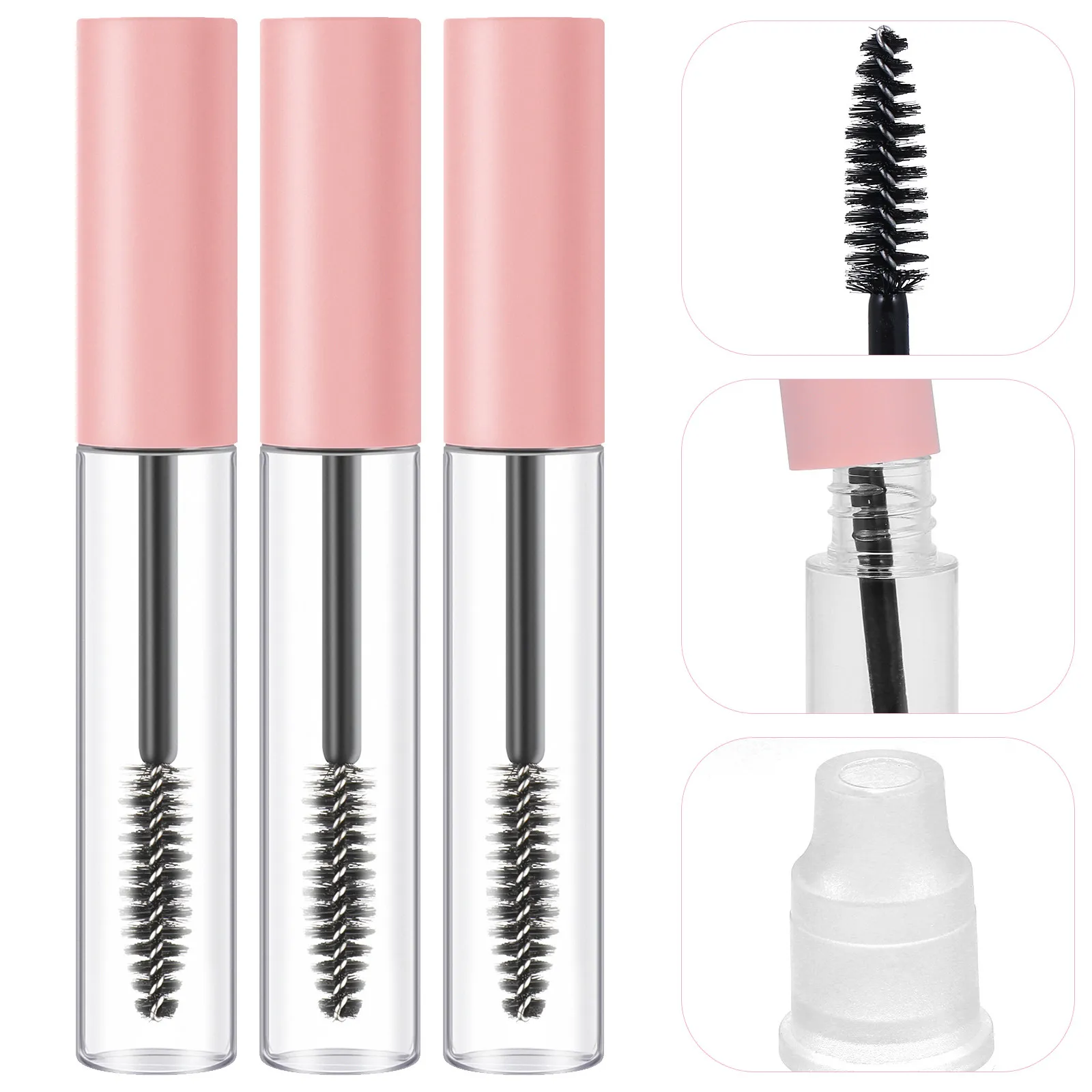 10Pcs Refillable Eyelash Tube Transparent Body Tight Sealing Portable DIY Mascara Bottle Container Mascara Wand