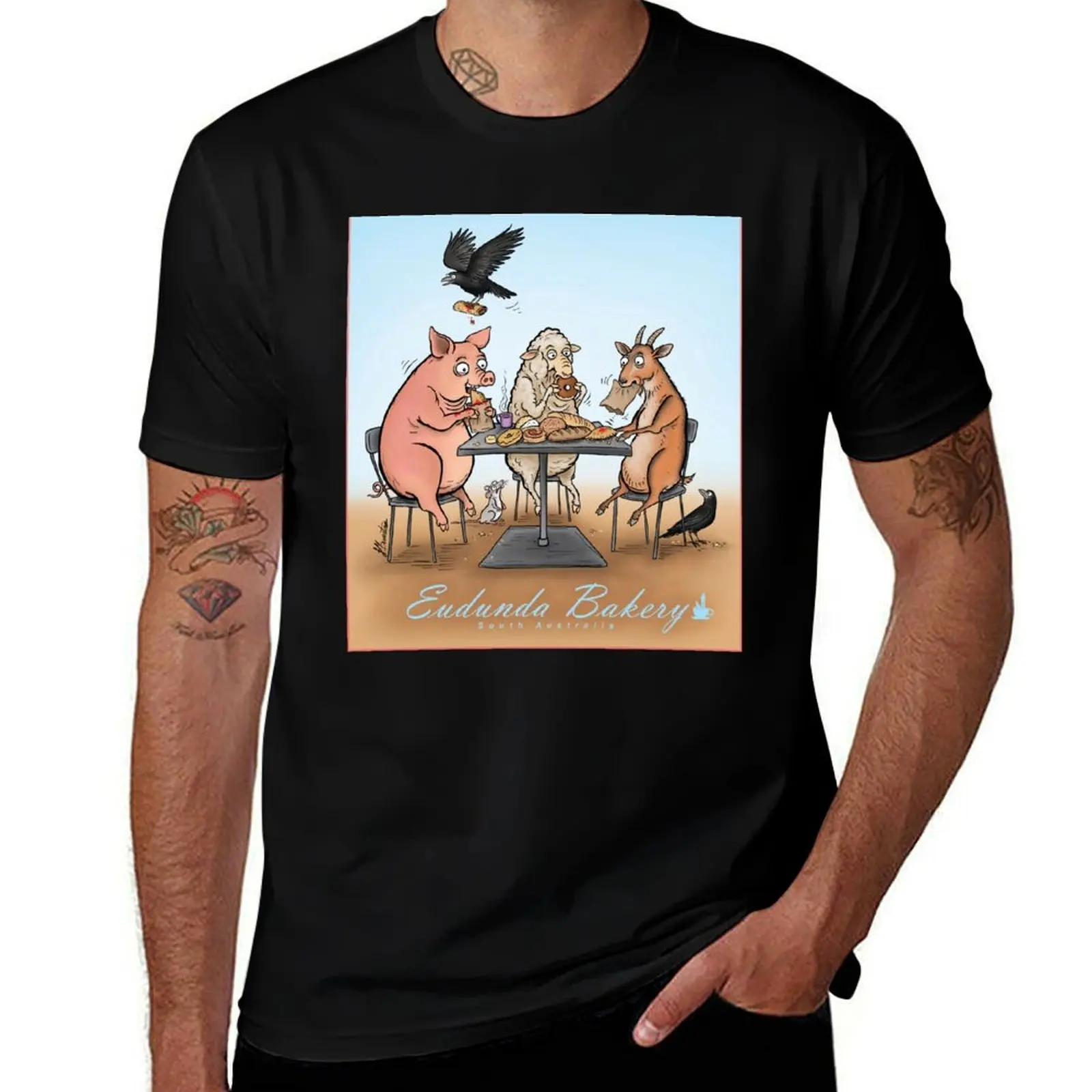 Animals Having Lunch At Bakery T-Shirt Plus Size Quick Dry Sports Tee T-Shirt