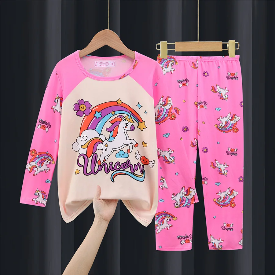 Disney Comfortable Children\'s Pajama Sets Winnie Cute Cartoon Nightwear Long Sleeve Round Neck Pretty Pajama Autumn Winter