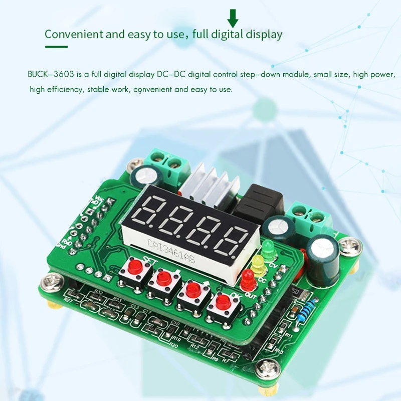 B3603 Digital Control Step-Down Module DC-DC Power Supply Adjustable Step-Down Voltmeter Ammeter 36V3A Charger Module