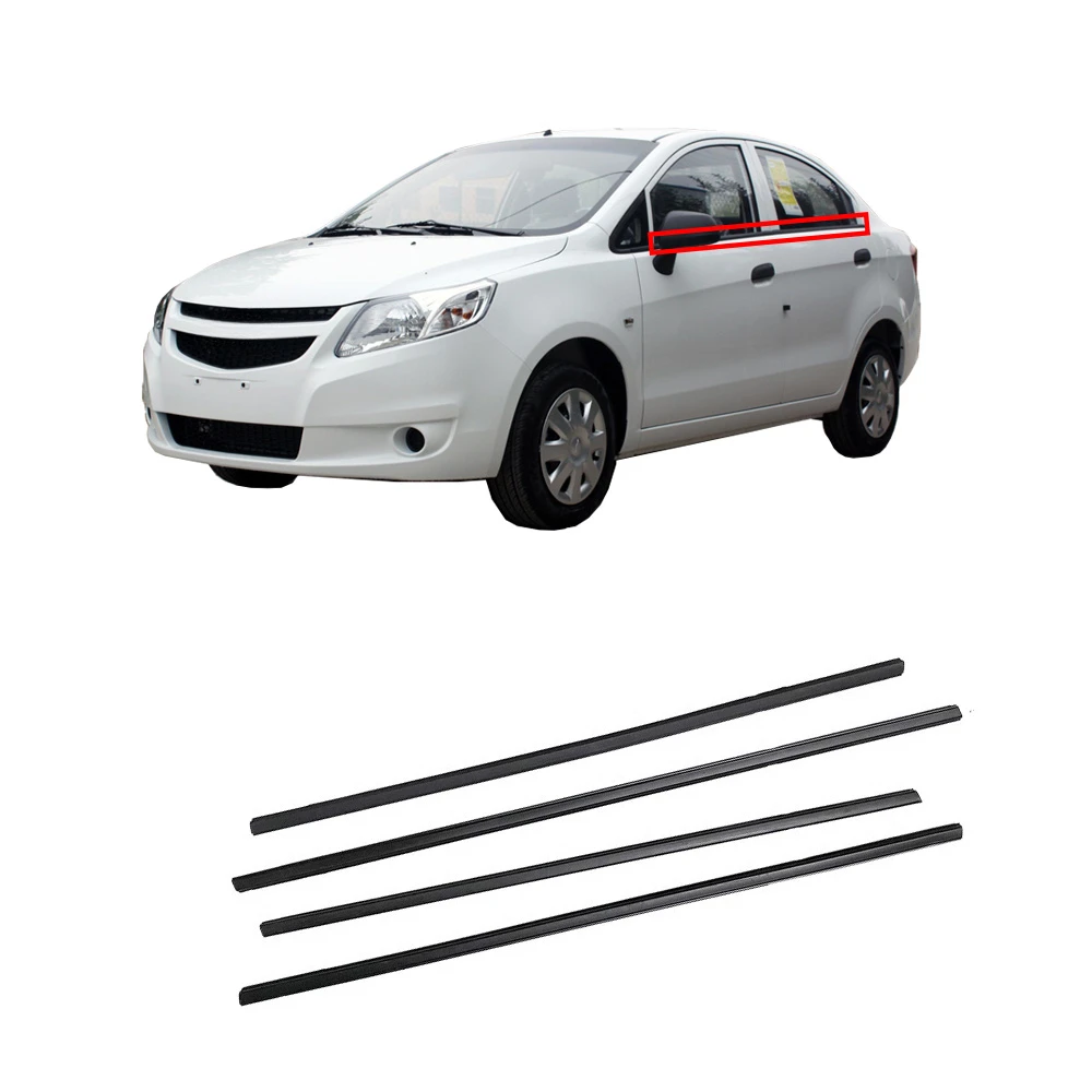 

4 Pcs Window Glass Rubber for Chevrolet Sail Sedan or Hatchback Outside 2010-2014 Weatherstrip for Glass Outer Laminate Rubber