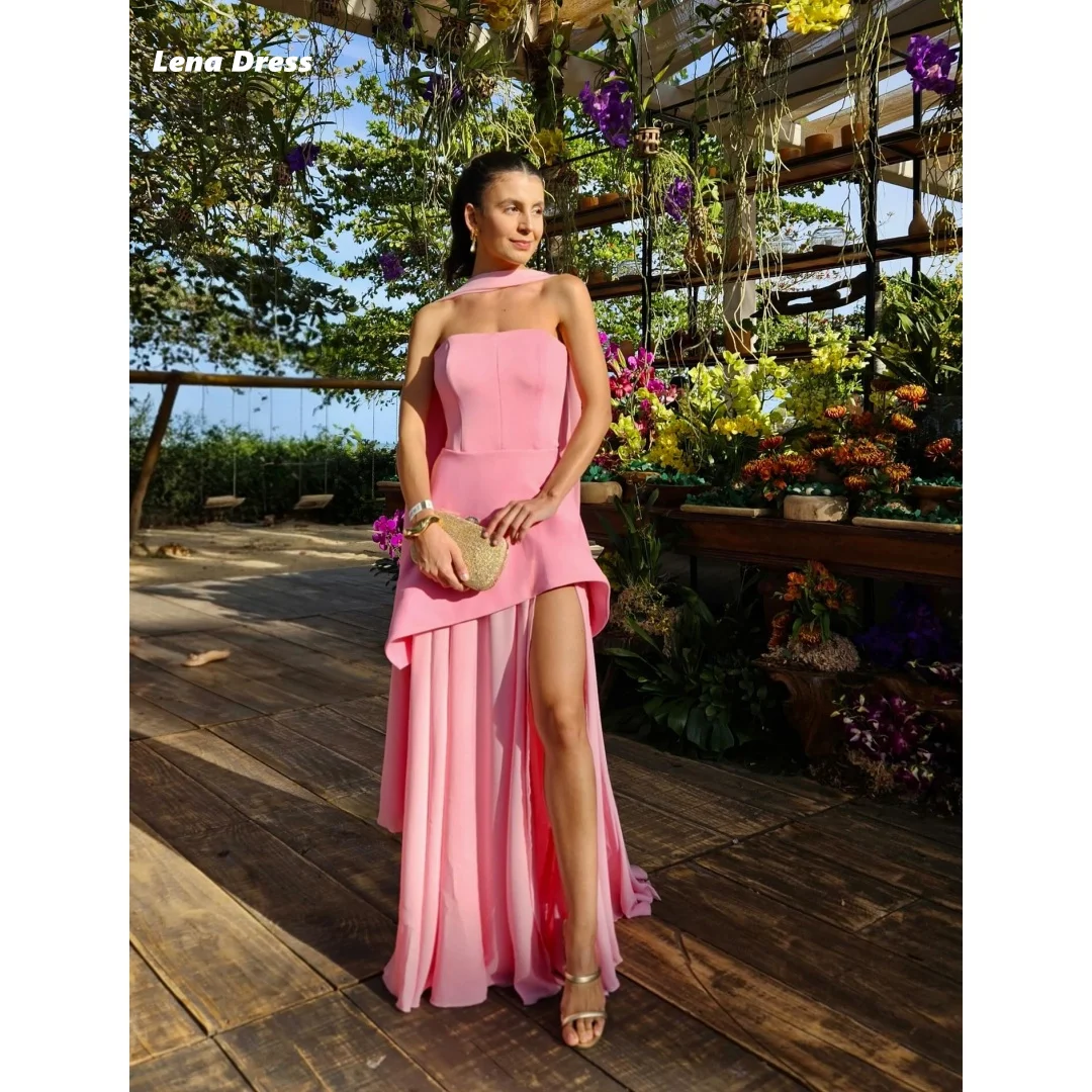 

Lena Pink Prom Dress Luxurious Women's Evening Dresses Woman Elegant Luxury Dresses for Party Sleeveless Custom Made Shawl 2025