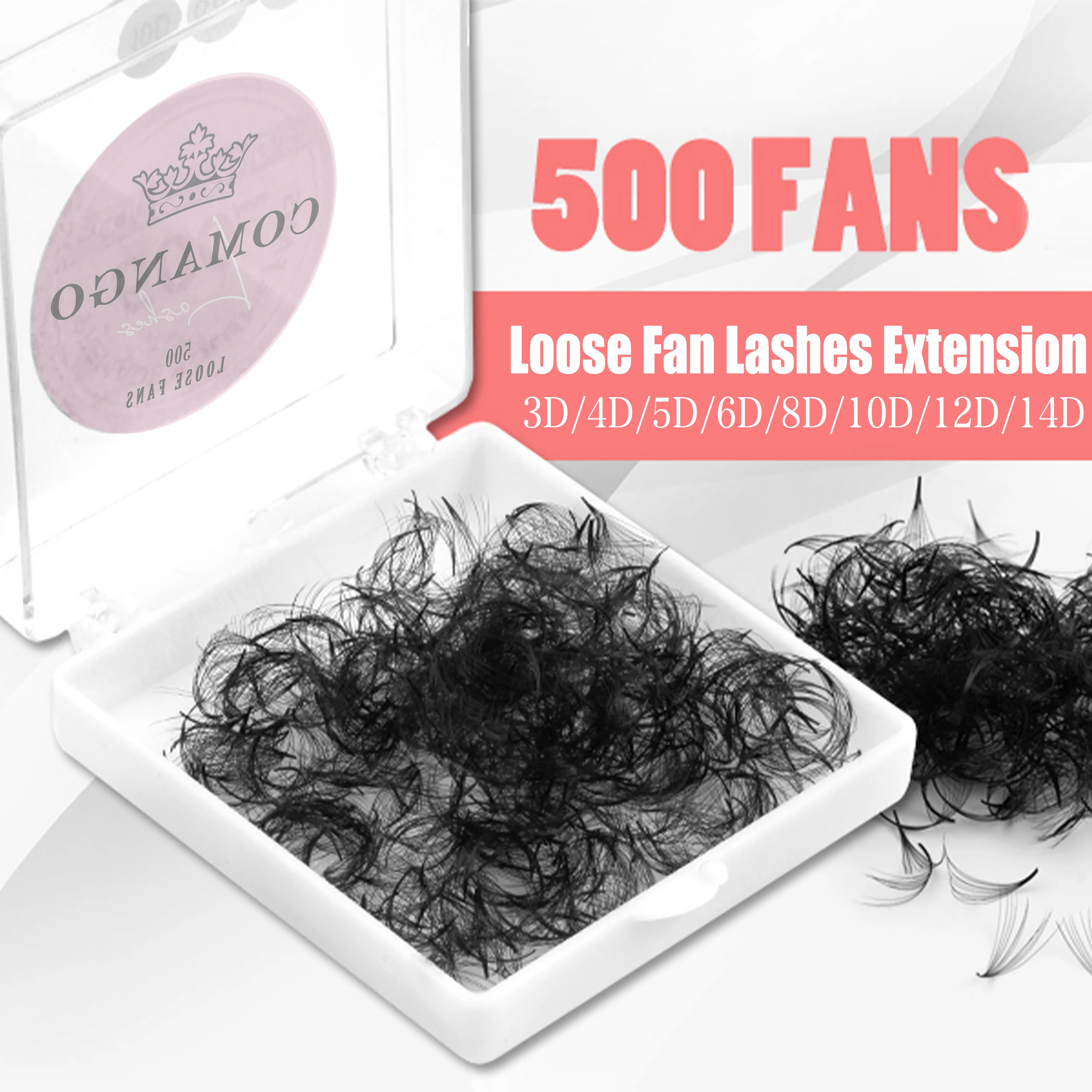 CoMango Handmade 500 Premade Lash Fans Bouquet Eyelashes Pointy Base Mid Stem Volume Fans Promade Loose Fans Eyelash Extensions