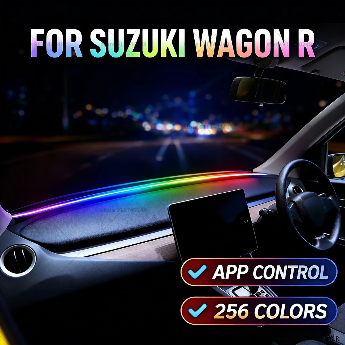 

Декоративная световая полоса для Suzuki Wagon R, цветная акриловая звукоизоляционная полоса для лобового стекла, атмосферная подсветка