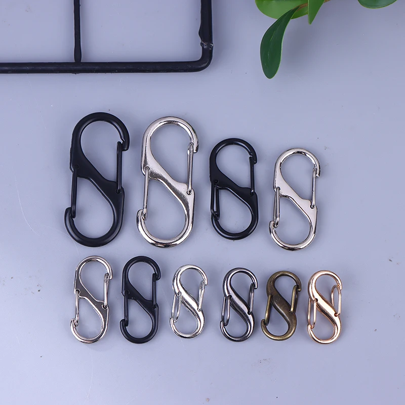 10 Buah Kait S Logam Penjepit Kunci untuk Berkemah Pengikat Ransel Aman Carabiner Gantungan Kunci Kait Cepat untuk Ransel Luar Ruangan