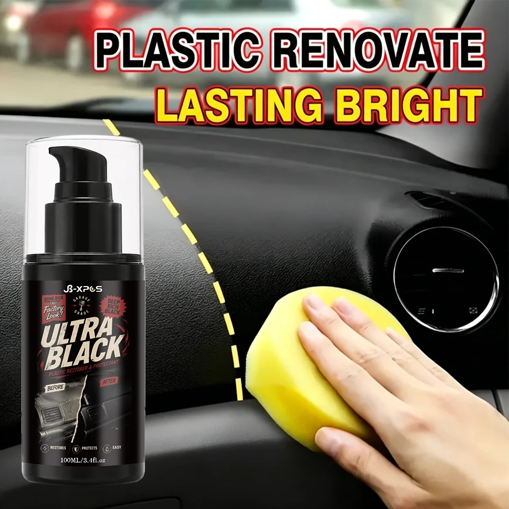 Car Plastic Restorer Paste Black Gloss Leather Restore Auto Polish Repair Trim Faded Renew Coating Long-Lasting YT2012