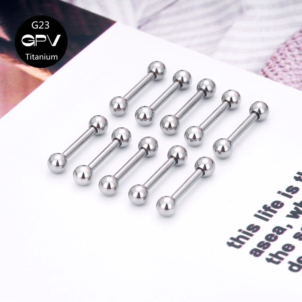 10/50PCS ASTM G23 Titanium Tongue Screw External Thread Punk Earbridge Earbone Screw Male and Female Body Perforated Jewelry