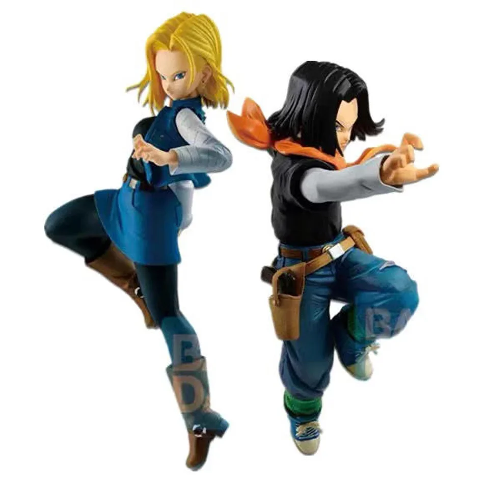 24CM Anime Dragon Ball Z Android 17 18 Figure Android 18 PVC Action Figures Collection Model Toys for Children Christmas Gifts