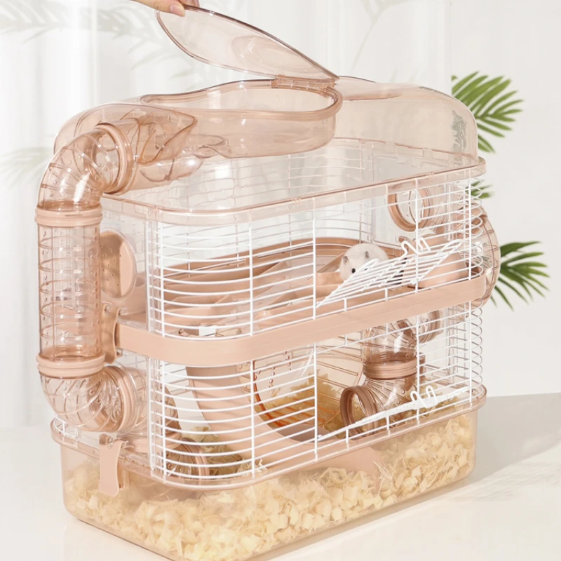 Pet Hamster cage oversized villa escape house three-story gold wire bear cage oversized nest luxury house supplies