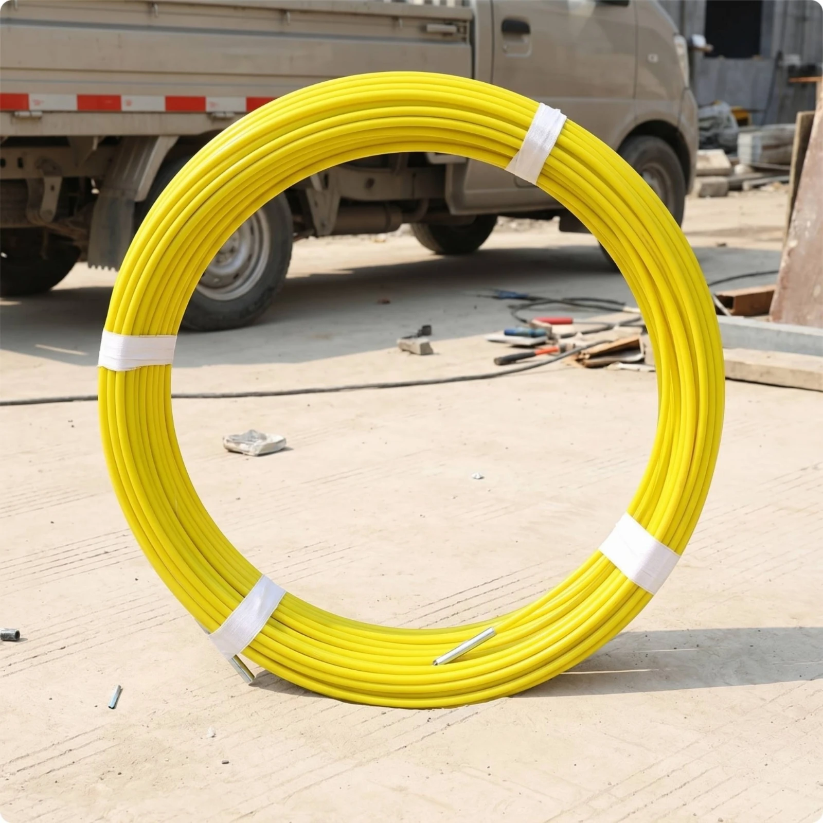 Wire-Pulling Rod Flexible Cable Puller with Steel Core Conduit Threading Rod Smooth for Electricians, Pipework, Workshop