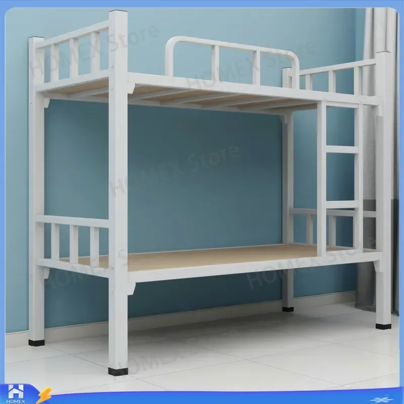 Metal Bunk Bed Twin Over Twin Steel Frame Heavy Duty Loft Bed for Adults Kids Student Dormitory Apartment Space Saving