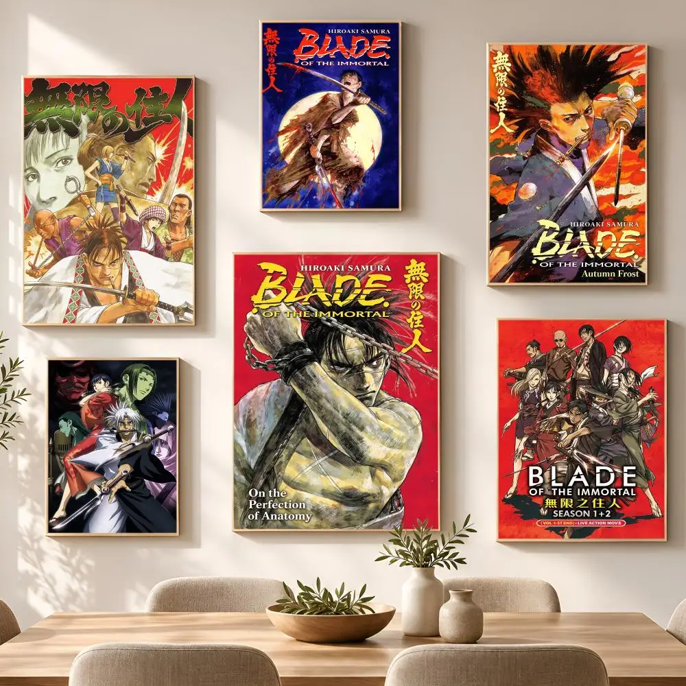Anime Popular Blade of the Immortal Poster PP Self Adhesive Aesthetic Room Decor Bedroom Dorm Gaming Room Home Decoration Gift