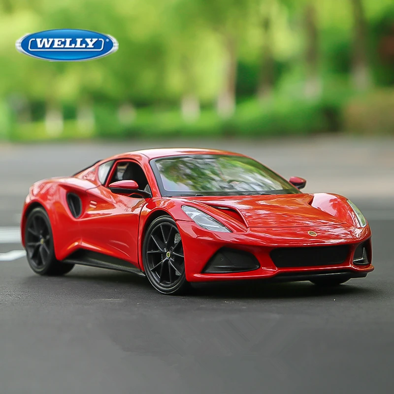 Welly 1:24 Lotus Emira Alloy Sports Car Model Diecasts Metal Racing Car Vehicles Model Simulation Collection Childrens Toys Gift