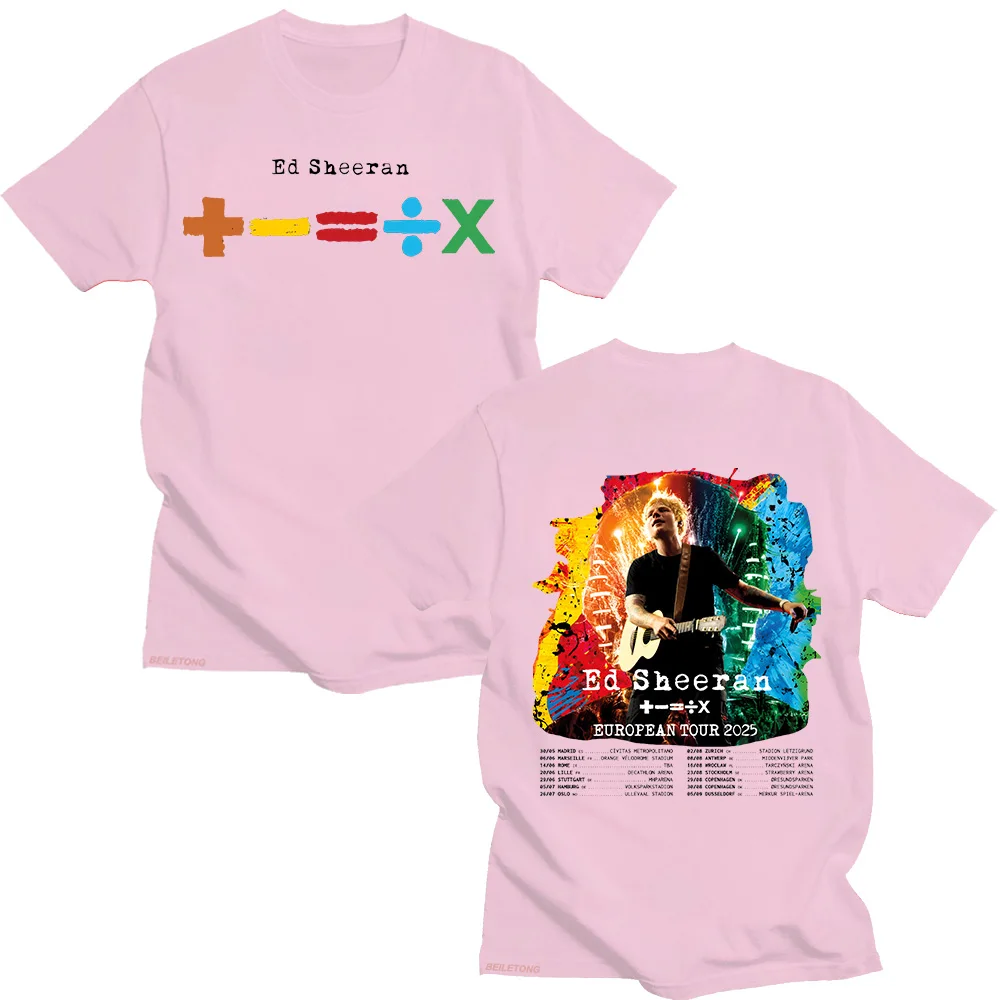 エドシーラン　ヨーロッパ　ワールドツアー限定シャツ　激レア Ed Sheeran European Tour 2025 T-shirts Men's and Women's Cotton