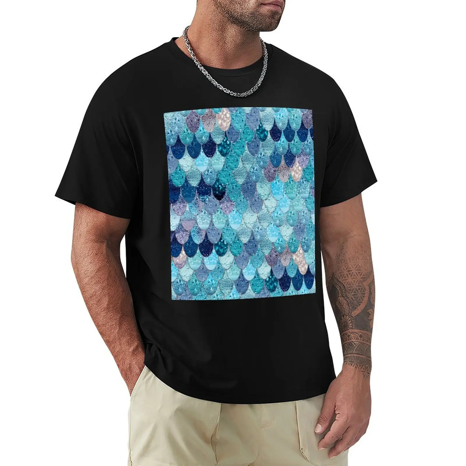 SUMMER MERMAID DARK TEAL by Monika Strigel T-Shirt Minimalist Graphic Tee Shirt