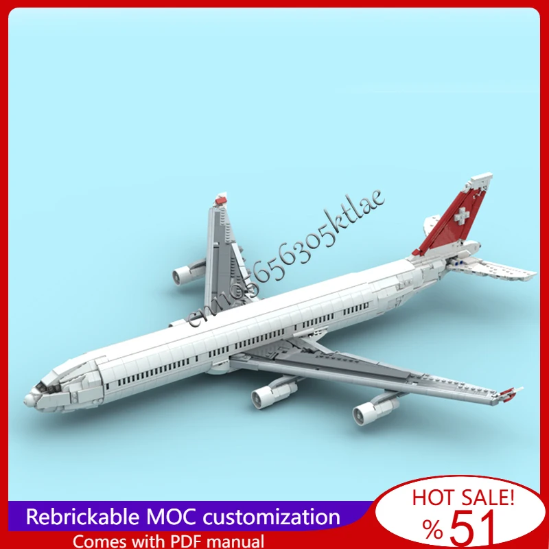 โมเดลเครื่องบินแอร์บัส A340 300 แบบมีล้อลงจอดแบบยืดหดได้ ของเล่นตัวต่อ MOC ของเล่นเสริมพัฒนาการ ของขวัญเซอร์ไพรส์สำหรับเด็ก ของขวัญคริสต์มาส