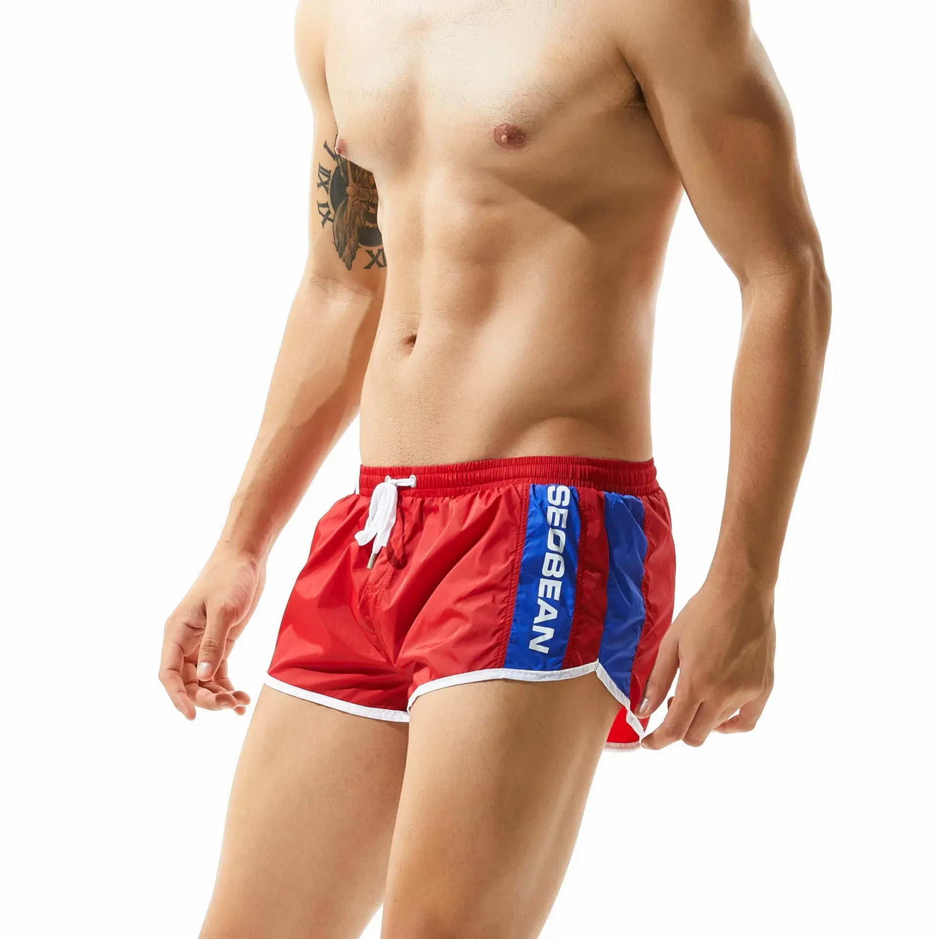 Men Fashion Aro Shorts Drawstring Elastic Waist Casual Home Lounge Shorts Male Fitness Training Beach Sport Short Pants
