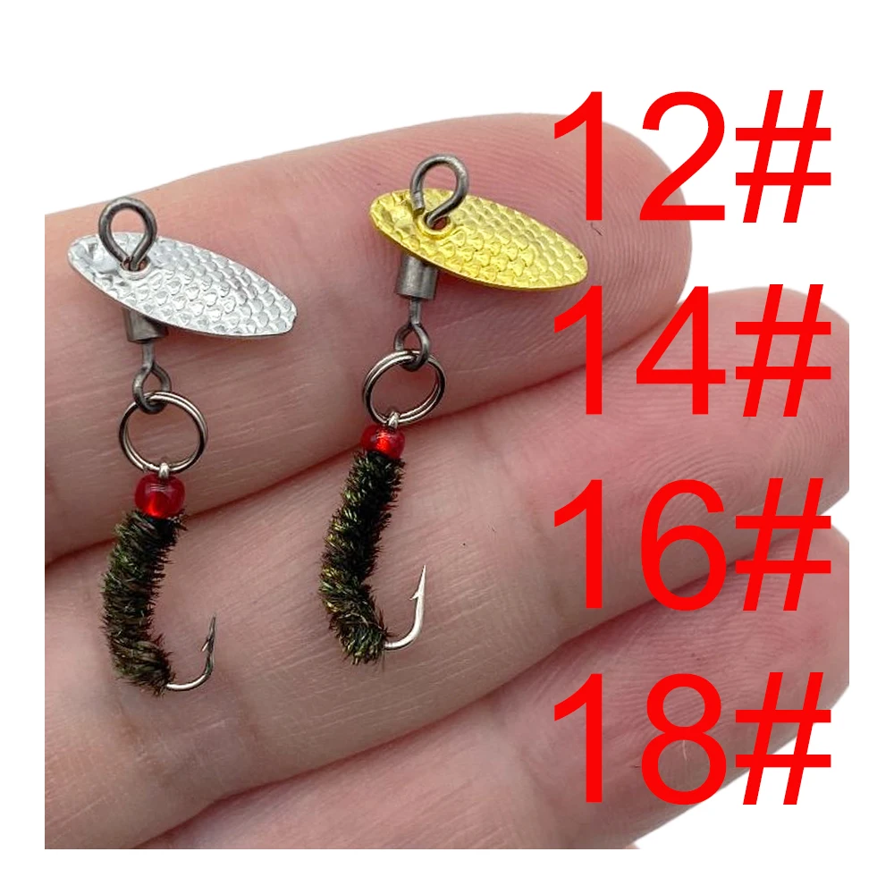 12#14#16#18# New Fishing Bait Fly Fishing Lure Fishing Spoon Trout Lure Single Hook Swivel Spoon Lure