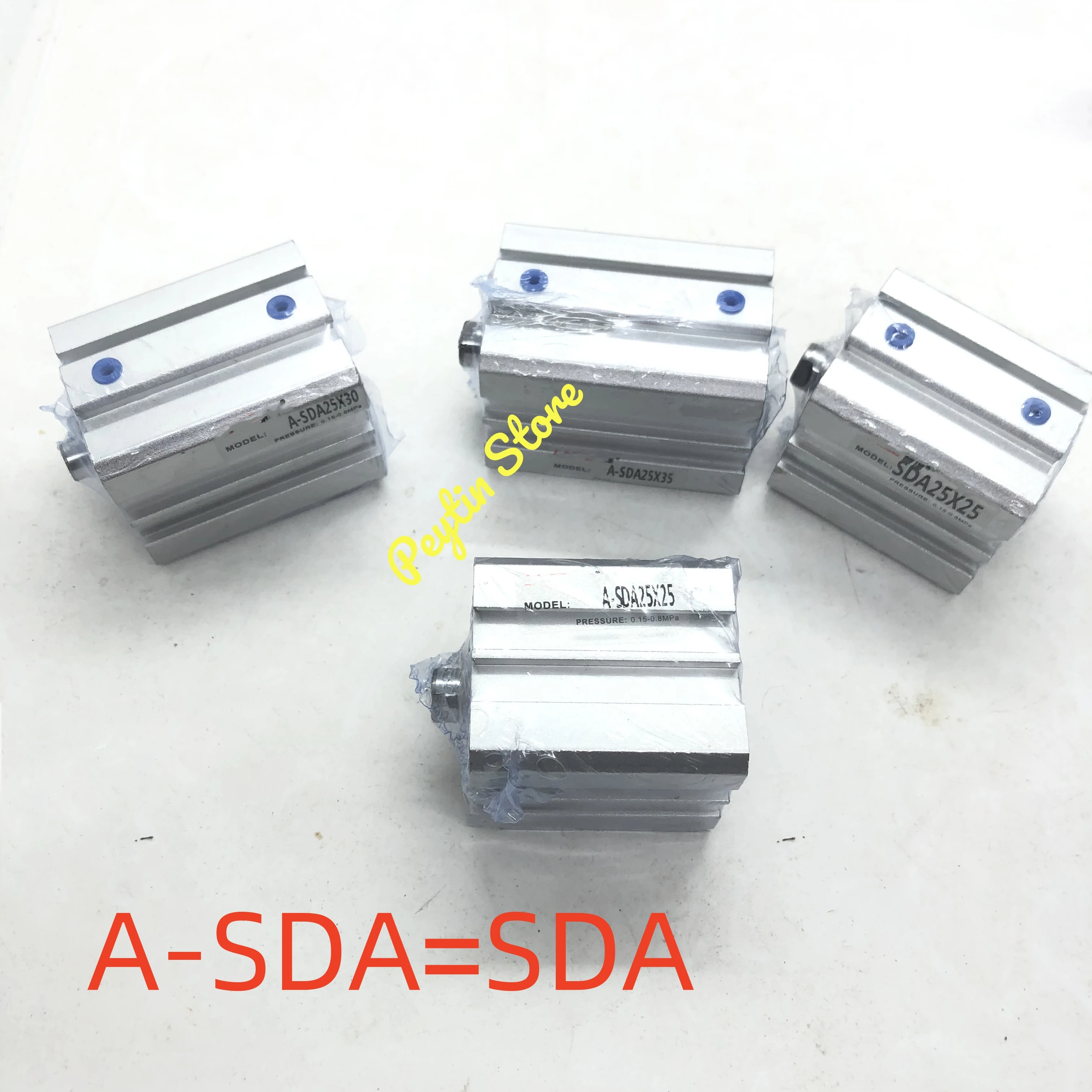 1Pc SDA25x5/10/15/20/25/30/35/40/45/50/60/70/80/90/100 SDA series Pneumatic Compact Air Thin Cylinder Double Actings