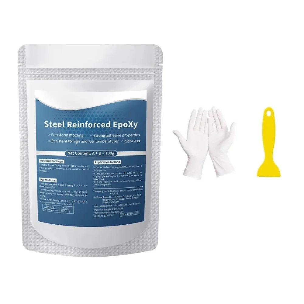 Waterproof Steel Reinforced Epoxy Repair Putty Heat Resistant Oil Resistant Metal Repair Putty Pipe Leak Repair Epoxy Filler