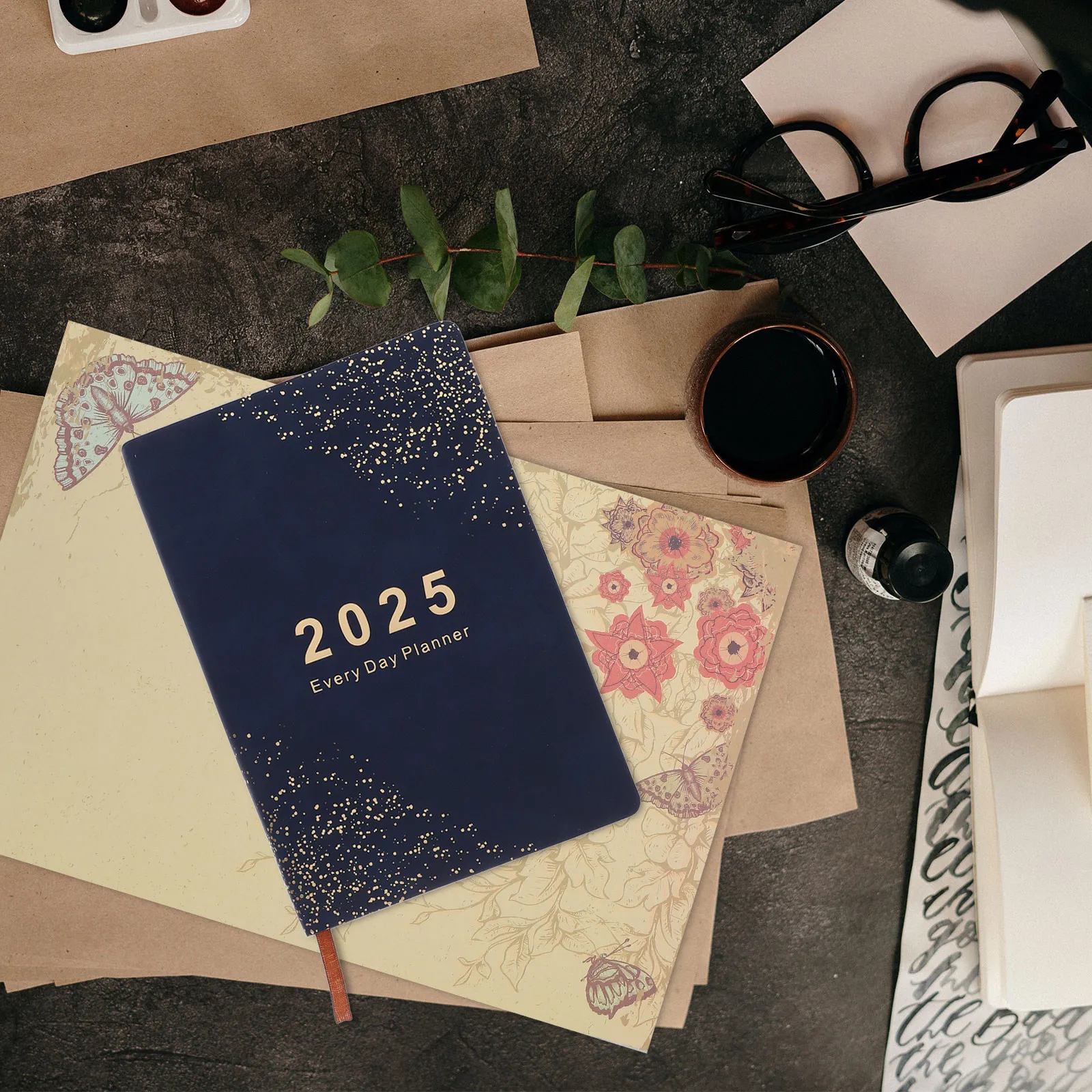 Academic Planner PU Material Portable Notebook Daily Scheduler Organizer Household Office Note Book Suitable for Study Travel