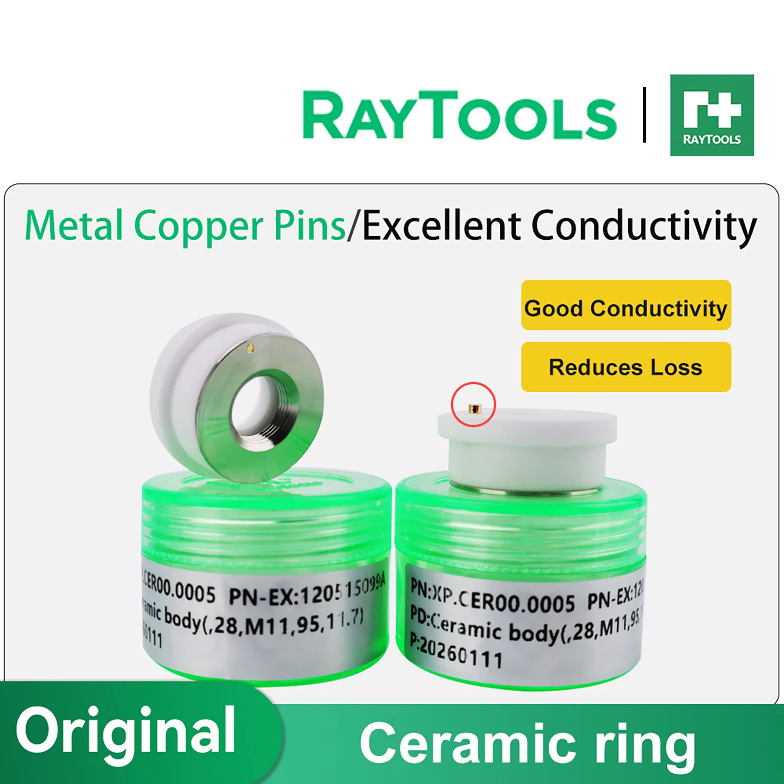 Genuine RayTools Laser Protective Lens & Ceramic Ring for Fiber Cutting Head
