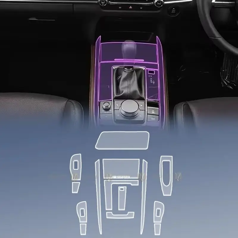 

Car Interior Film Dashboard piano board Shift center console Anti-scratch transparent TPU PPF Film For Mazda CX-30 2020-2025