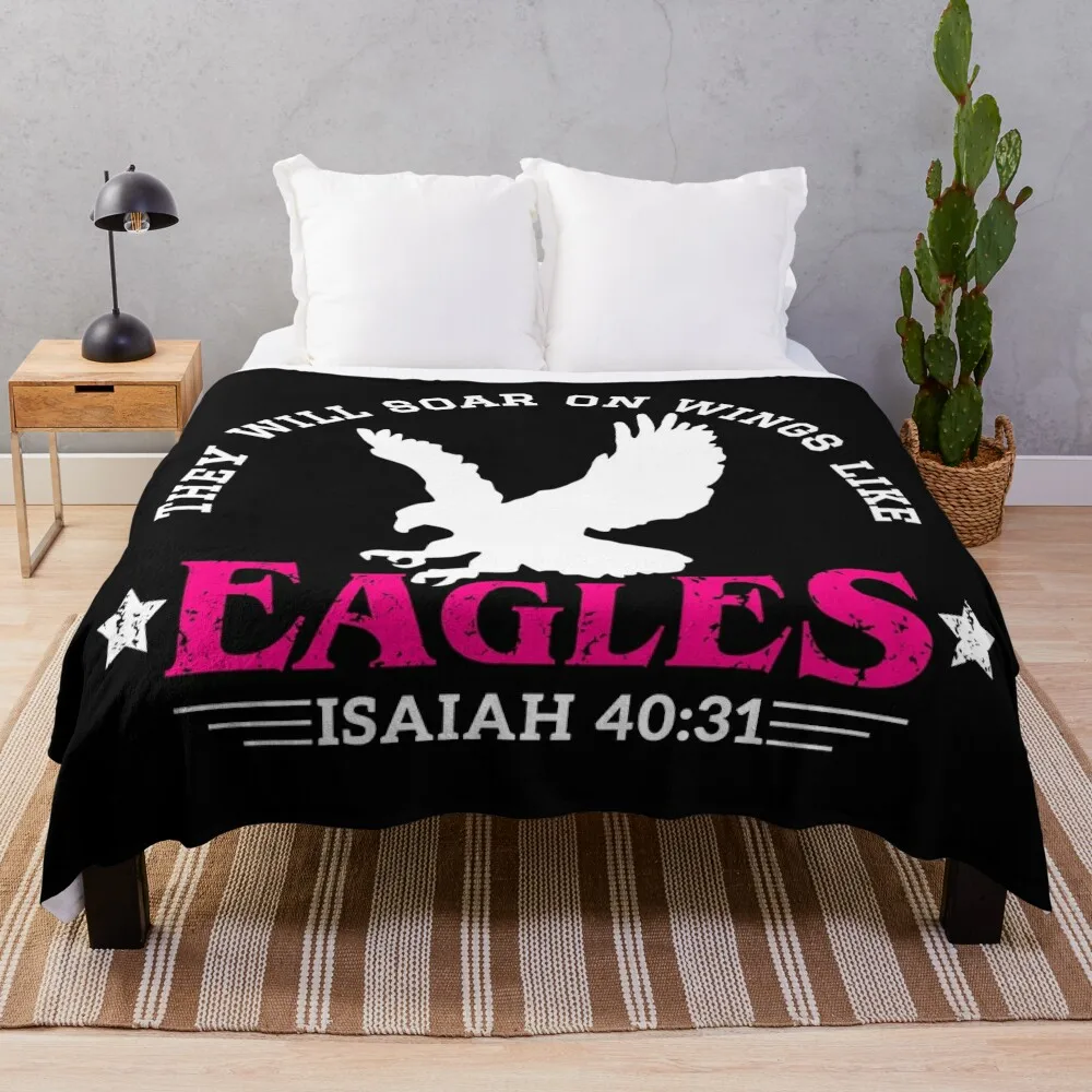 Soar on Wings like Eagles, christian quotes Throw Blanket heavy to sleep Sofas Bed Fashionable Bed covers Blankets