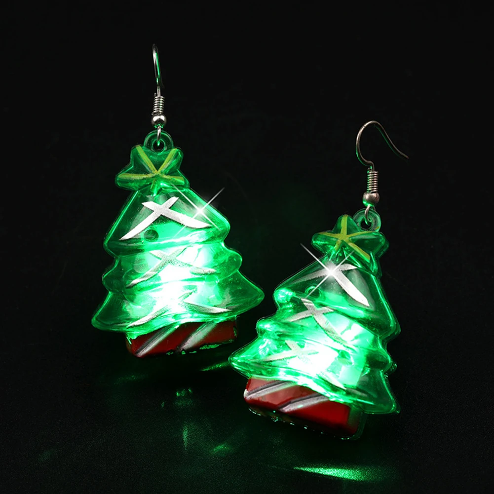 Boucles d'oreilles de noël à pampilles lumineuses LED pour femmes, mode coréenne, bonhomme de neige brillant, père noël, flocon de neige, bijoux cadeaux