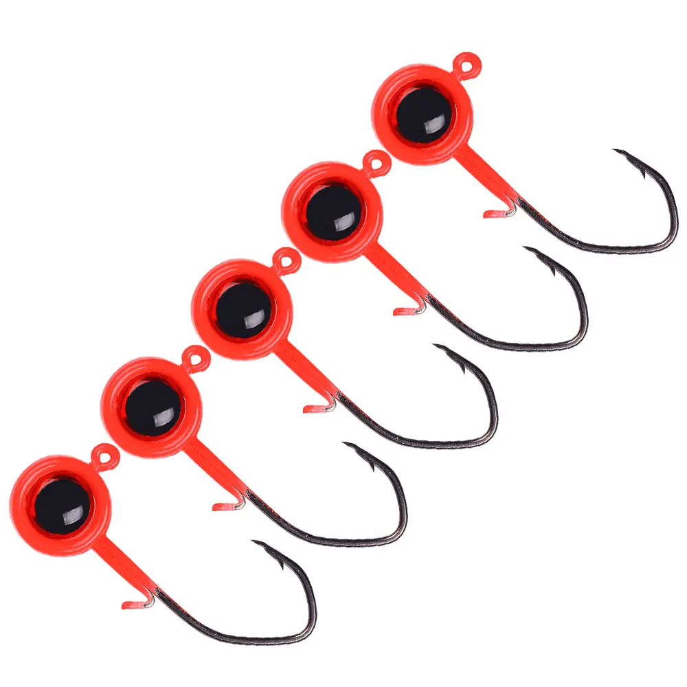 5 Stück/Beutel Big Eyes JigHead Haken 3,5g 1,7g 0,8g Swimbait Jigkopf mit 3D-Augen für Crappie, Barsch, Zander, Panfisch – Detail 4