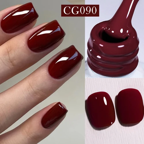Imagen 2 del producto BORN PRETTY 10ml ANCORA Red Series Gel Esmalte de uñas Invierno Rojo oscuro Glitter Nail Art Barniz Semi permanente Soak Off UV LED Gel