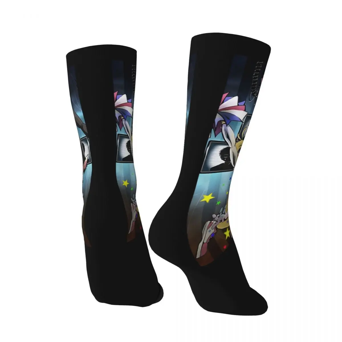 Hip Hop Retro Rock Style Crazy Men's compression Socks Unisex FNAF Harajuku Pattern Printed Funny Novelty Crew Sock Boys Gift