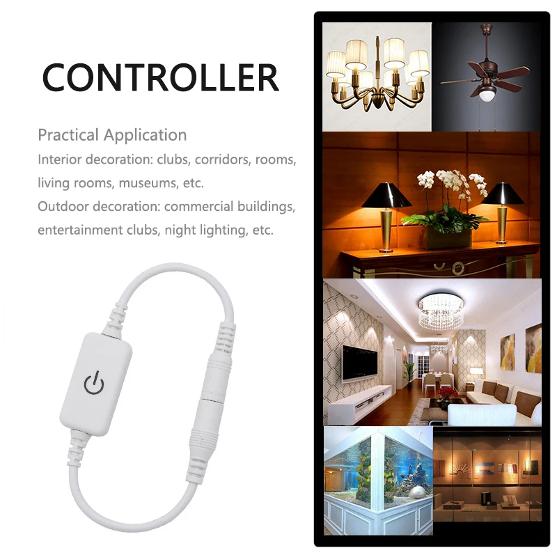 New LED Lights Touch Dimmer Switch DC 12V 24V 4A Single Color Dimming On/Off Controller for 5050 2835 3014 5730 Lighting Strips