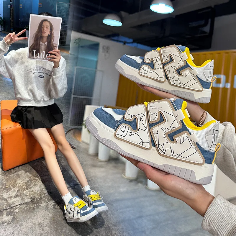 2023 New Casual Heightening Women's Sports Thick Sole Shallow Mouth Soft Sole Autumn Versatile Student Flat Sole Board Shoes