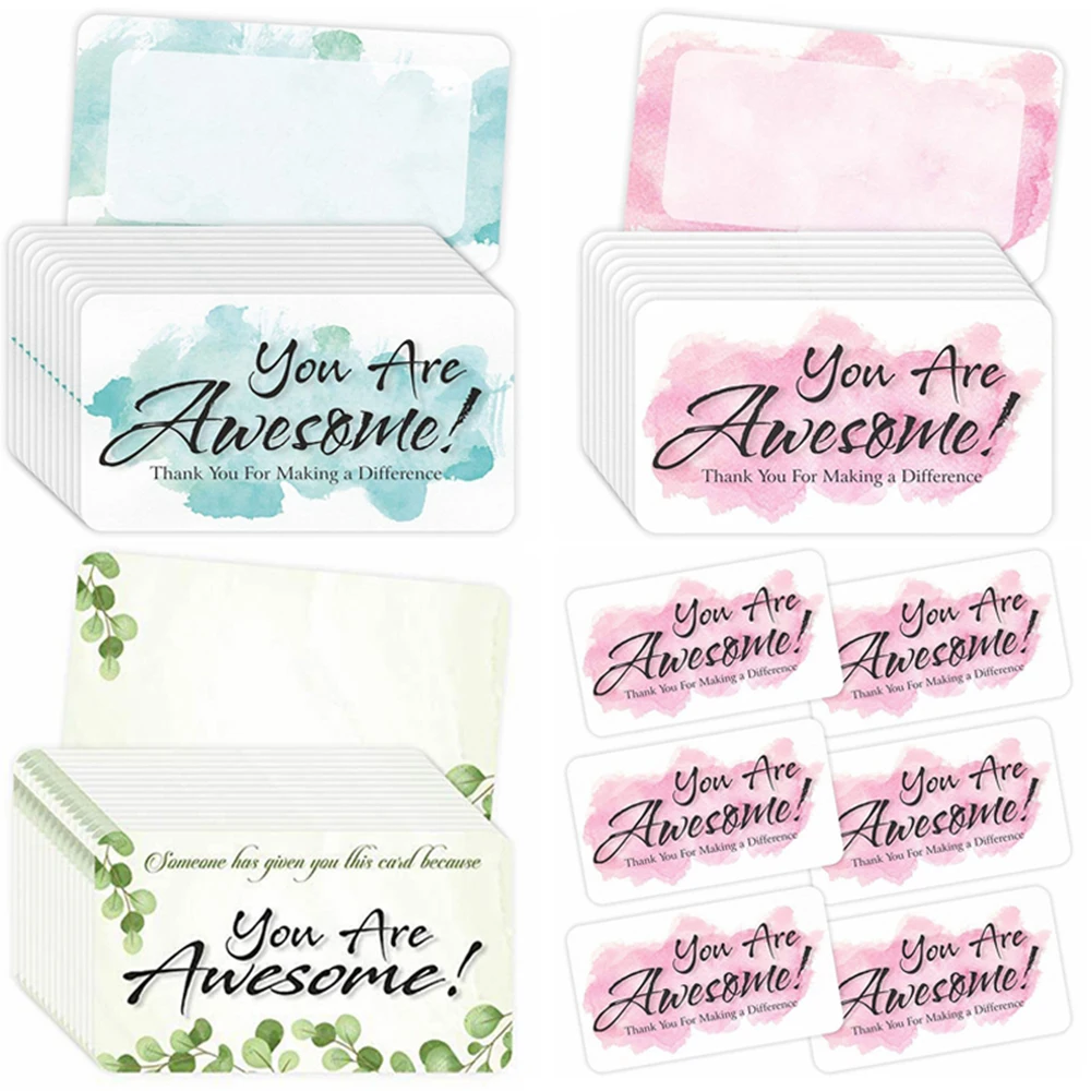 50pcs You Are Awesome Encourage Cards To Kids Thank You For Supporting Business Appreciation Card Package DIY Decorations