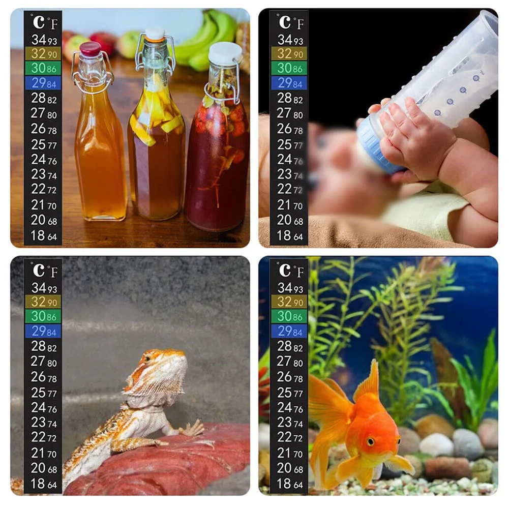 1/10 PCS Aquarium Thermometer Sticker Fish Tank Temperature Strip Adhesive For Wine Jar Temperature Measure Sticker Accessory