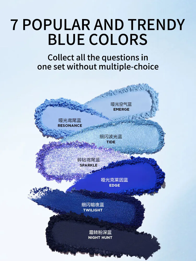 PERFECT DIARY 12-kolorowa Paleta Cieni do Powiek Blue Eye Shadow, Owsianka, Brokatowy Puder, Matowe Perłowe Cekiny, Znana Marka Chińska Cienie do Powiek