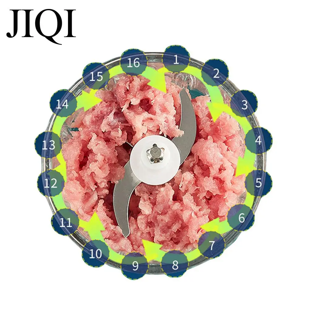 JIQI Baby 0.3L Multifunctional Food Processor 220V Glass Food Blender Meat Grinder Onion Garlic Chopper Fruit Puree Mixer