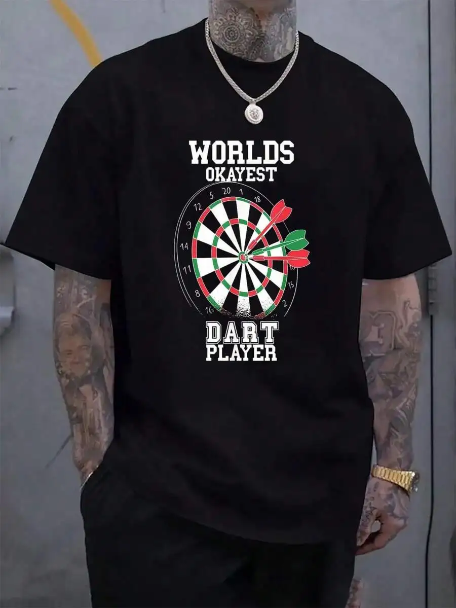 100% Cotton 180 Darts Funny Humorous Idea T-Shirt Women's Men's Black Vacation Crew Neck Short Sleeve Classic Fit Holiday T-Shir