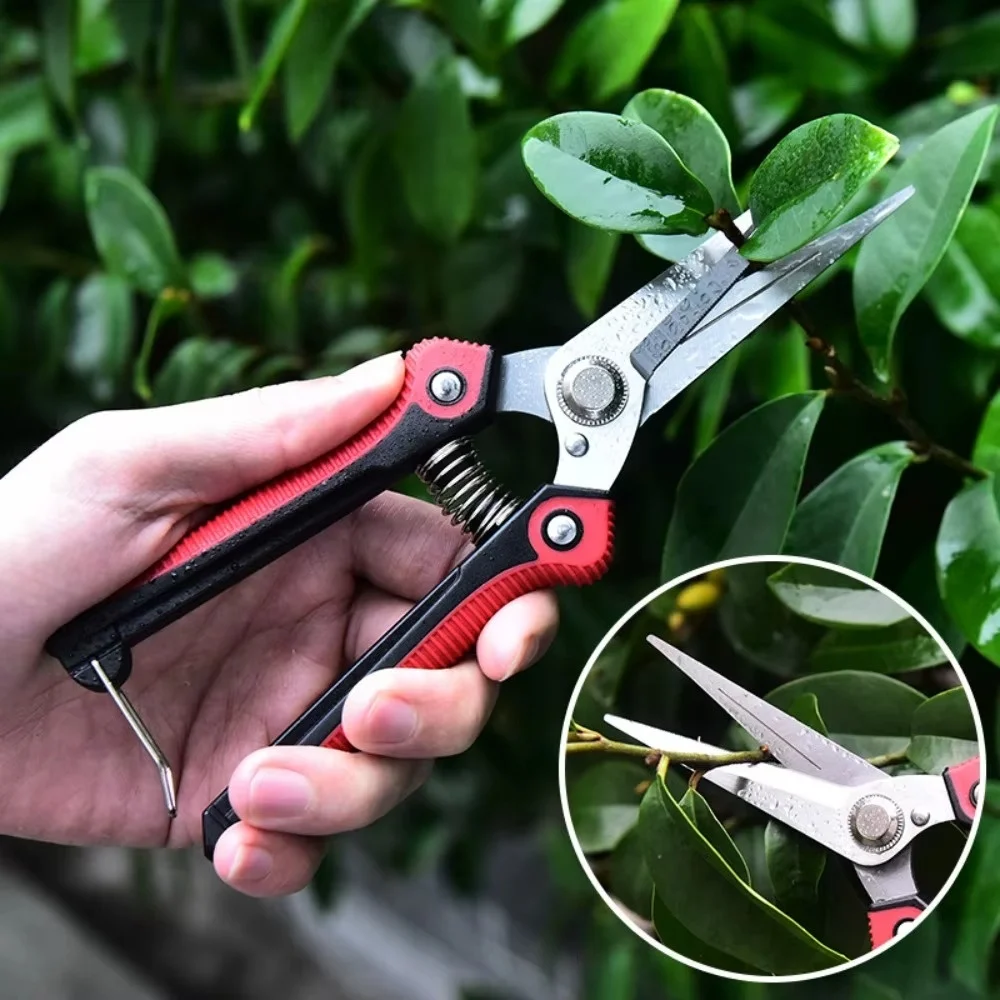 전문가용 날카로운 가지치기 가위 스테인리스 스틸 가지치기 가위 미끄럼 방지 손잡이 가정 정원 과일나무 가지치기 도구