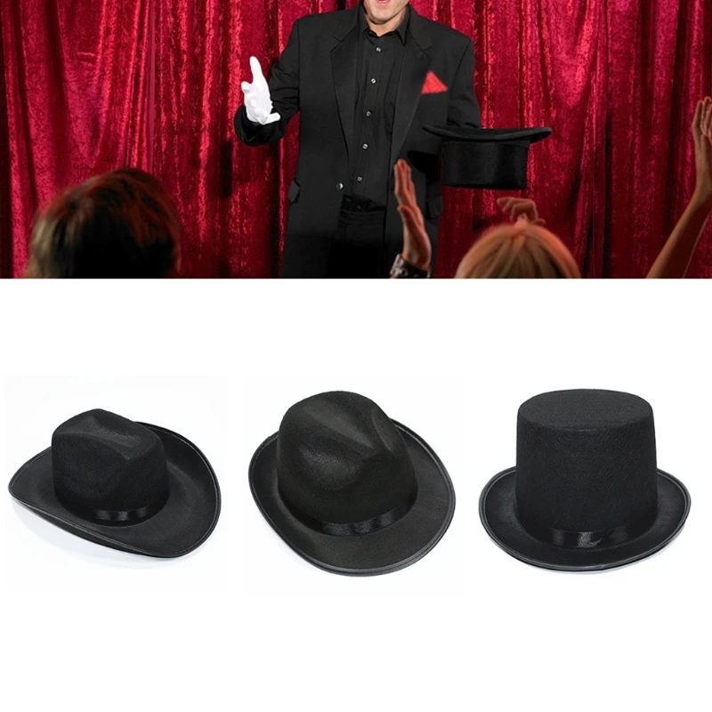 Magician Top Hat Jazz Fedora hat Bowler Top Hat Jazz hat Pork Pie Hat Jazz Fedora hat Sequin Top Hat Ringmaster Hat