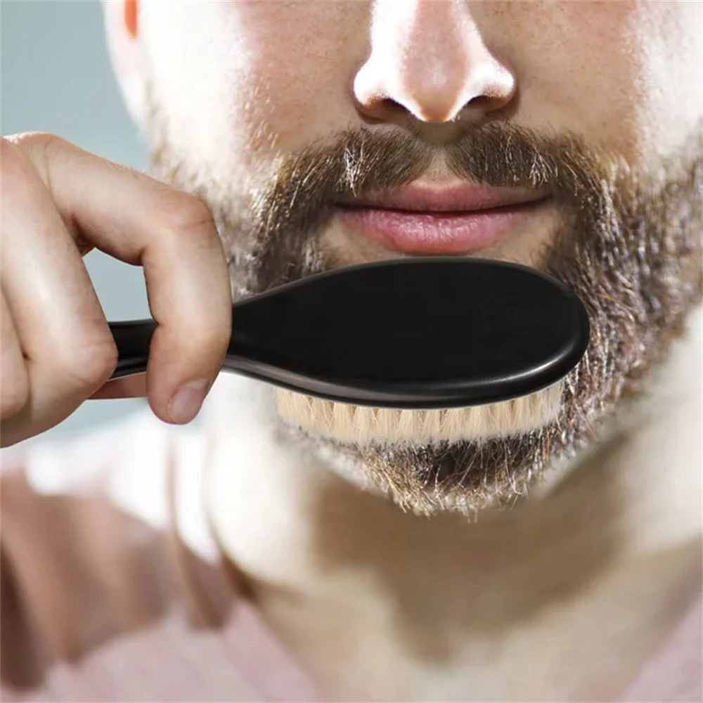 1 قطعة فرشاة إزالة الشعر اللحية أدوات حلاقة شعر الحصان تصفيف الشعر مشط الشارب تنظيف الرقبة منفضة الحلاق