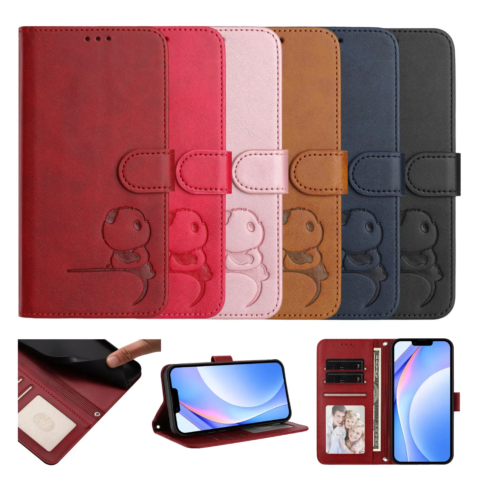 

Магнитный флип-кожаный чехол-бумажник с пандой для Motorola Moto E13 E14 E15 E20 E30 E40 E22 E22i E32 E32s E7 Power