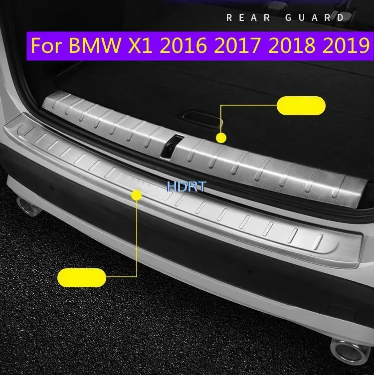 

FIT For BMW X1 2016 2017 2018 2019 Car Styling Stainless steel Rear Bumper Protector Sill Trunk Rear guard Tread Plate Trim